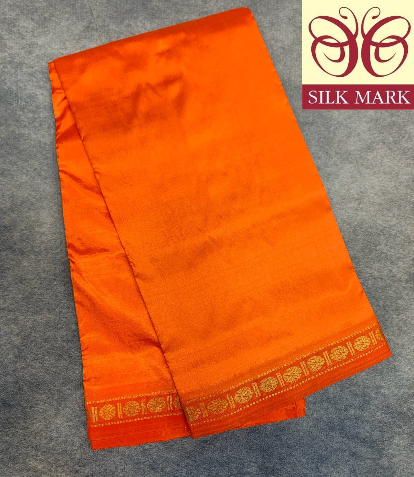 Silk Pooja Towel Orange colour