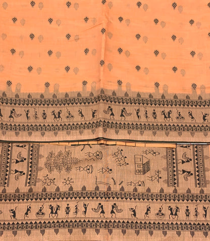 Banaras Katan Saree Orange Colour with Katan Work Border