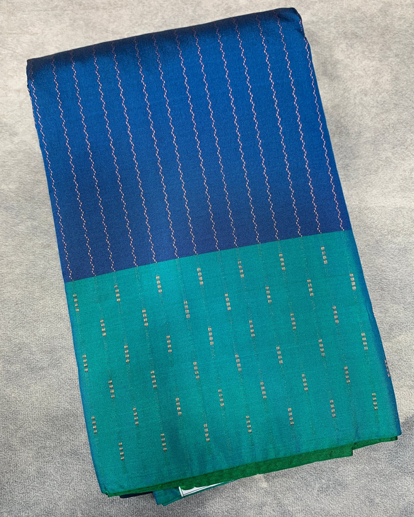 Arani Silk Saree Peacock Blue Colour with Sapphire Border