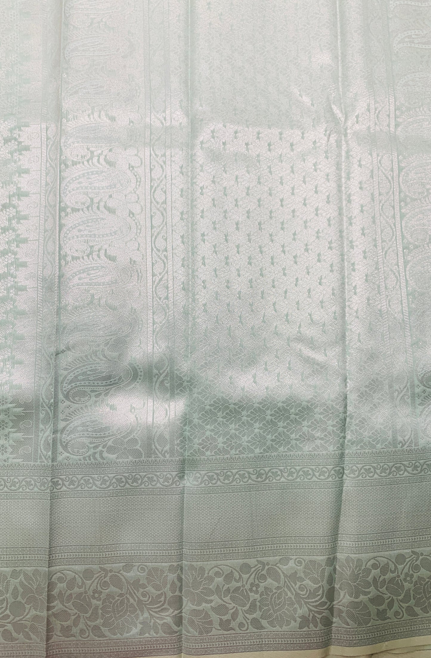 Art Silk Saree Light Mint Green Colour Shade with Self Colour Border