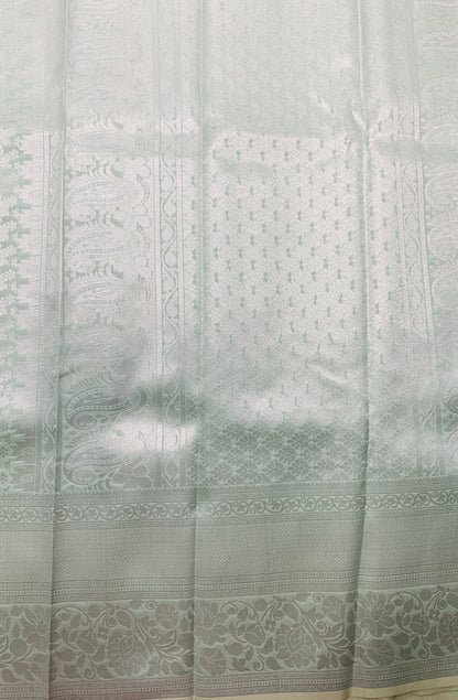 Art Silk Saree Light Mint Green Colour Shade with Self Colour Border