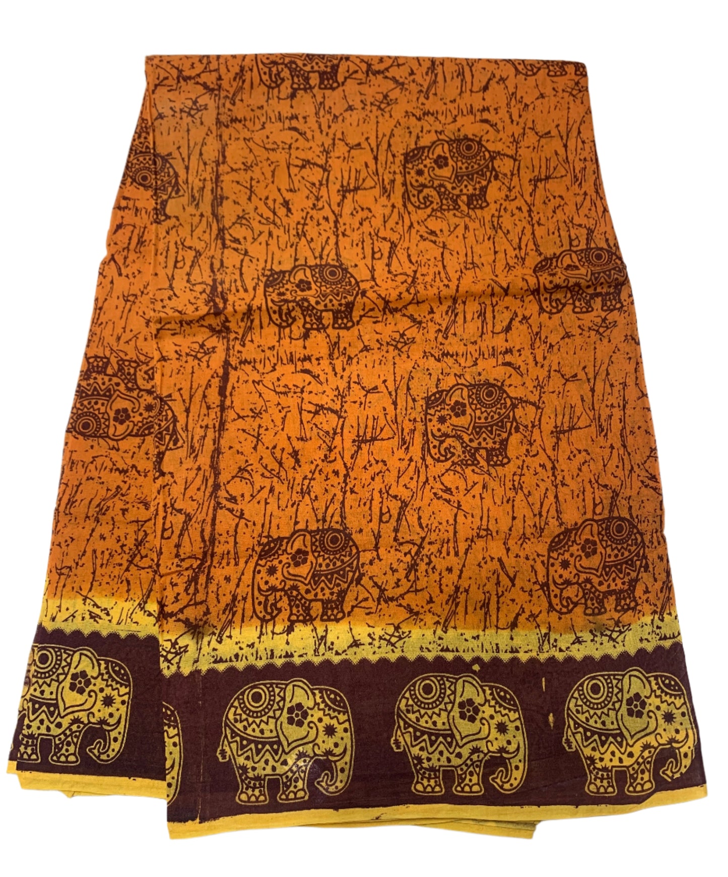 Chettinad Sungudi Cotton Mustard Colour with Printed Saree