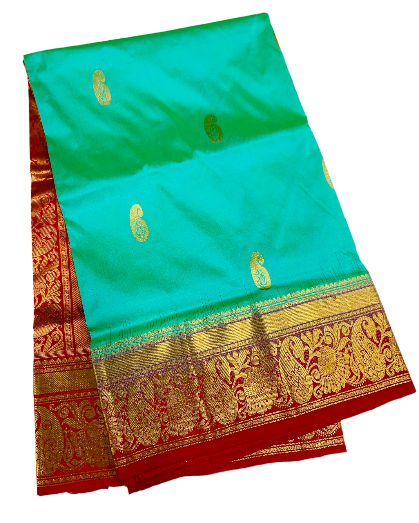 Pure Kanchipuram Silk Light Green Colour with Mango Butta