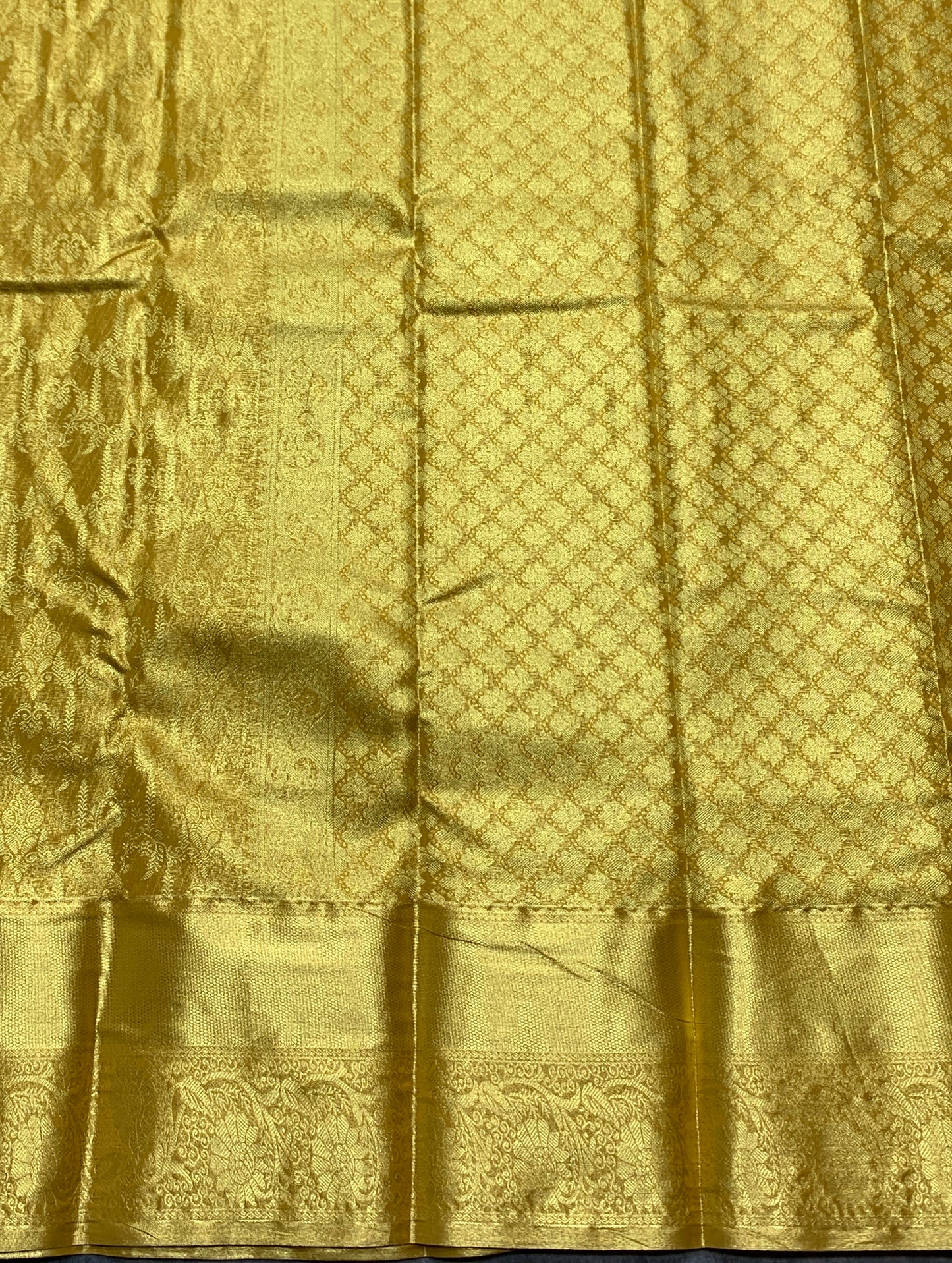 Fancy Tissue Saree Golden Colour with Self Colour Border