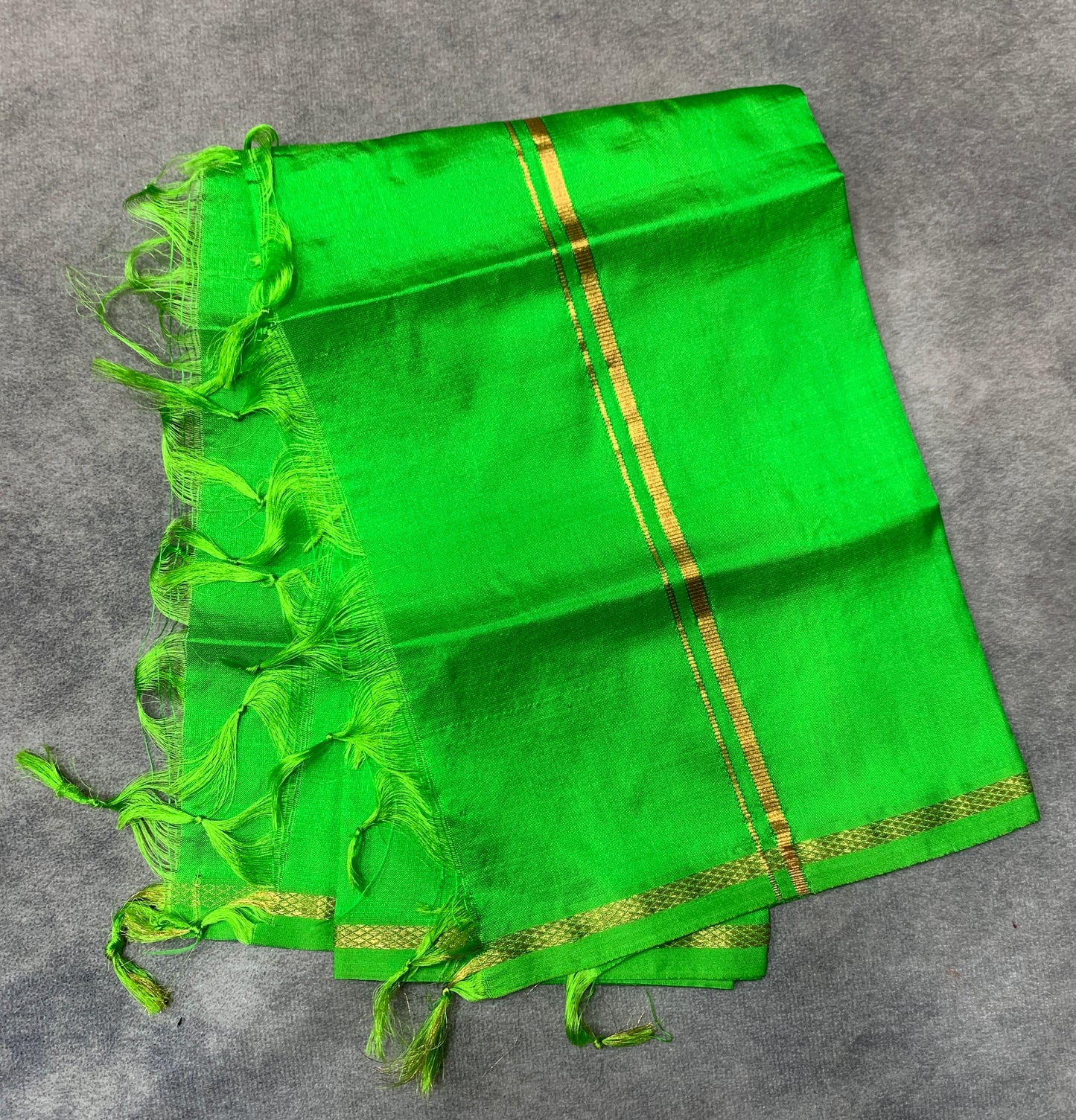 3 Mulam Silk Pooja Towel Light Green Colour