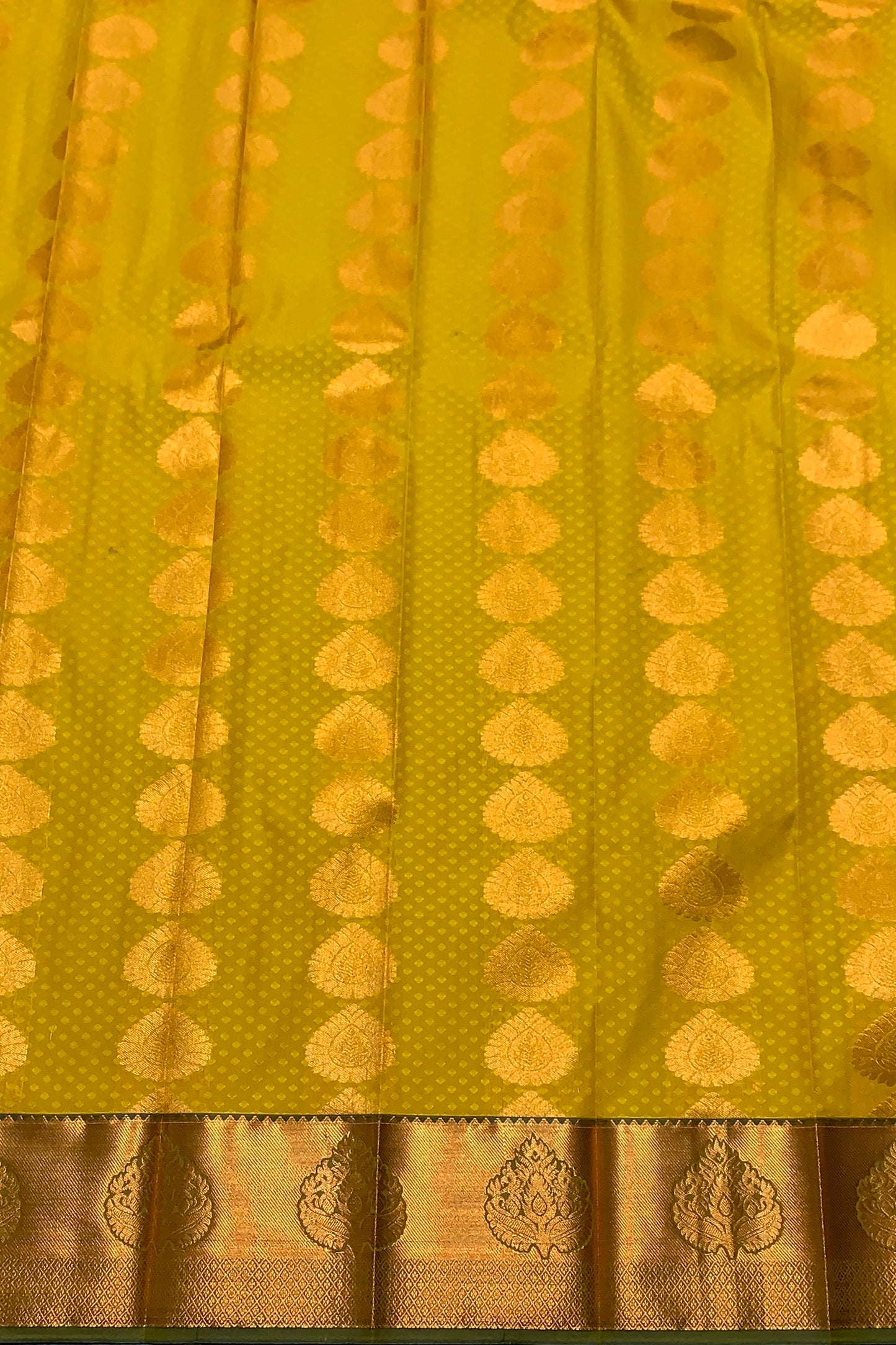 Vegan Silk Saree Mustard Colour Saree with Copper Border