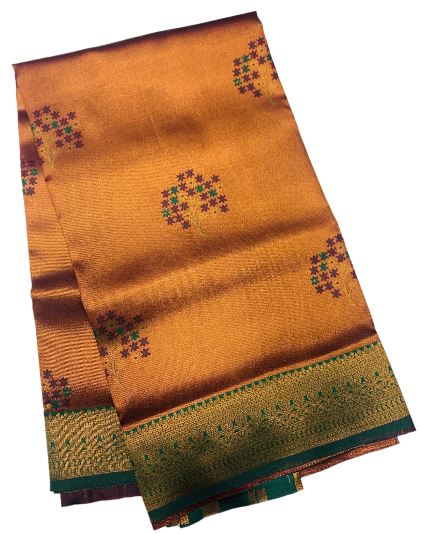 Art Silk Saree Maroon Colour with Green Border