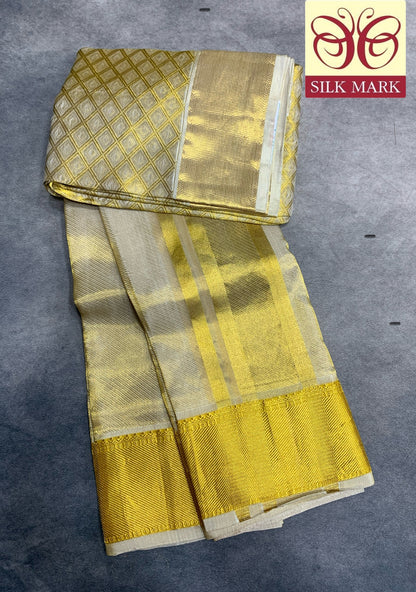 Pure Silk Wedding Tissue Dhoti with Anga Vastram