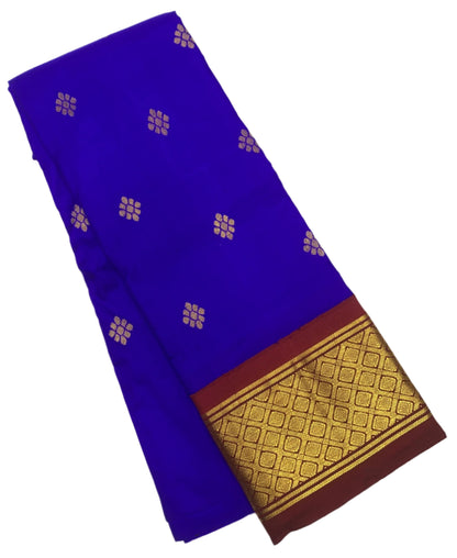 Pure Kanchipuram Silk Blue Colour