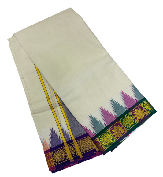 Cotton Dhoti Half White Colour