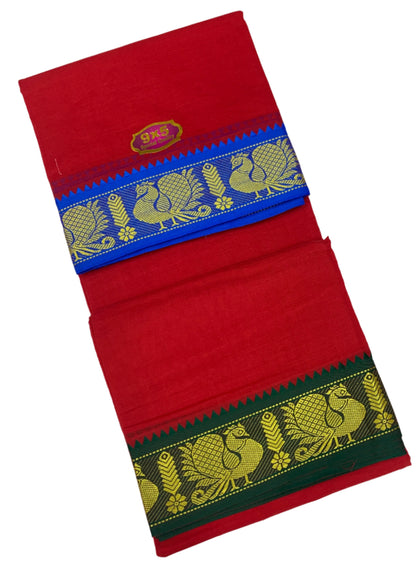 Red Colour Cotton Dhoti 9X5