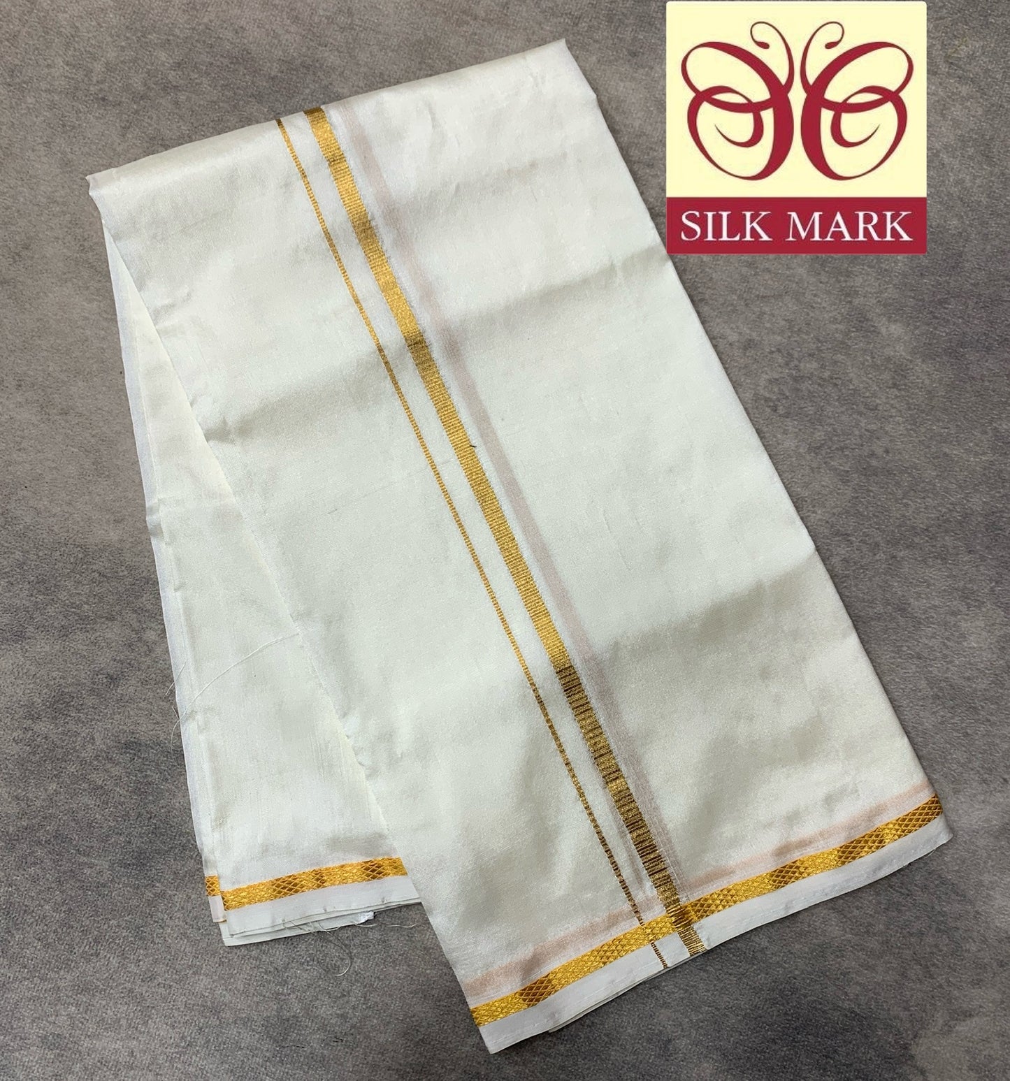3 Mulam Silk Pooja Towel Cream Colour