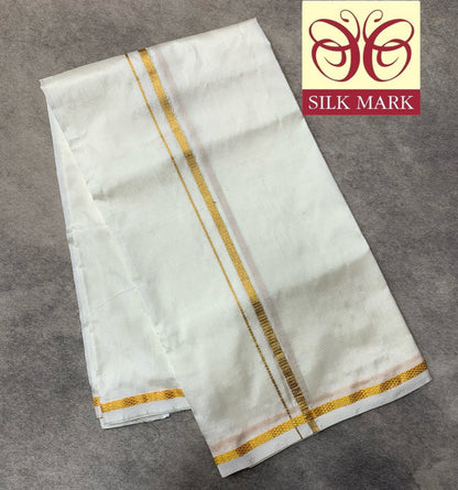 3 Mulam Silk Pooja Towel Cream Colour