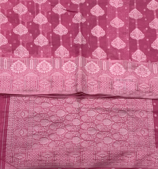 Banaras Katan Saree Baby Pink Colour with Katan Work Border