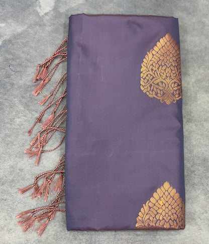 Art Silk Saree Grey Colour with Borderless
