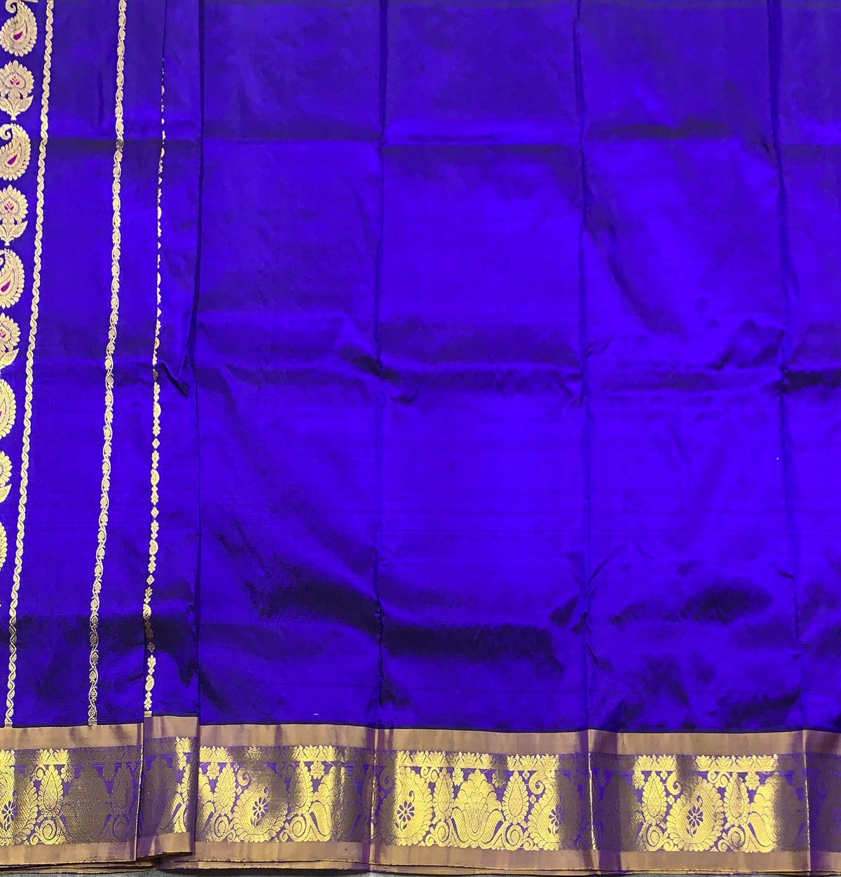 Violet Shade Semi Silk Kids Pattu Pavadai with Contrast border for Age 2 to 5 Years
