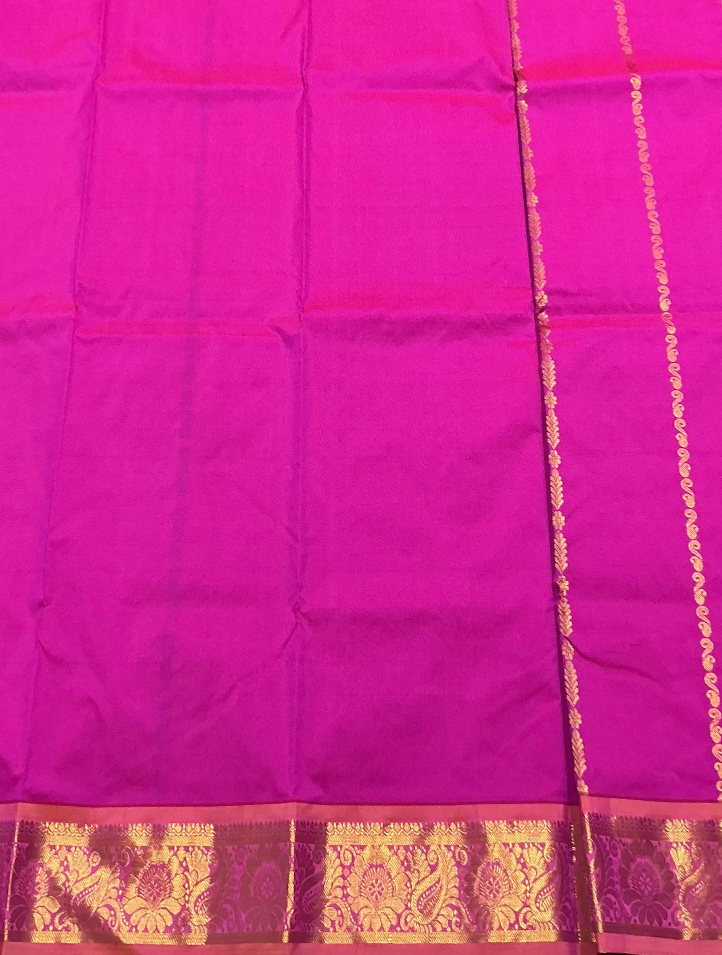 Pink shade Semi silk Kids Pattu Pavadai with Contrast border for age 5 to 10