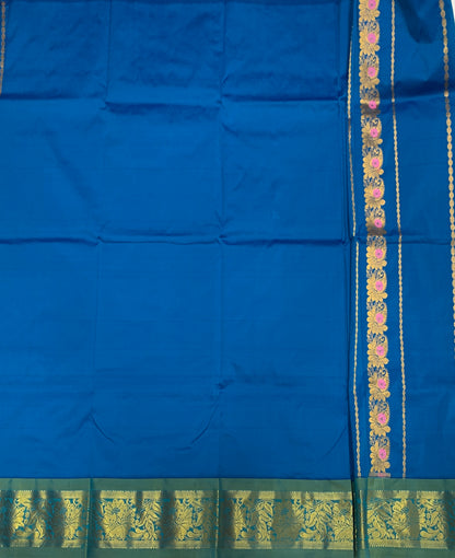 Sky Blue shade Semi silk Kids Pattu Pavadai with Self border for age 5 to 10