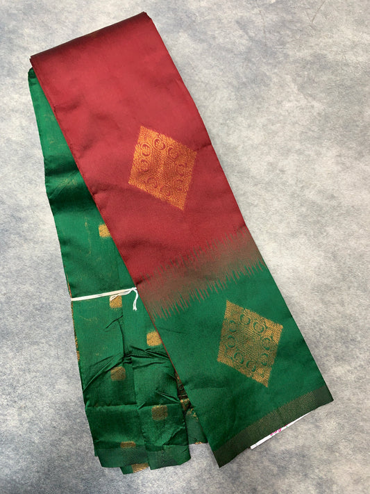 Art Silk Saree Maroon Colour with Green Border