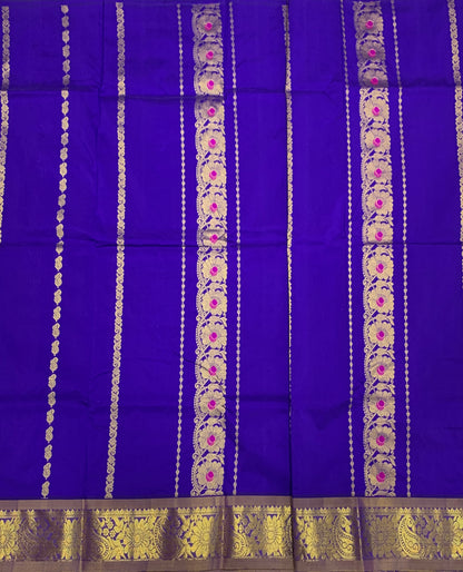 Violet shade Semi silk Kids Pattu Pavadai with Contrast border for age 5 to 10