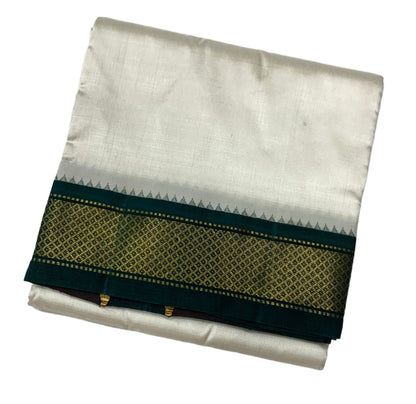 Silk Pooja Towel White Colour