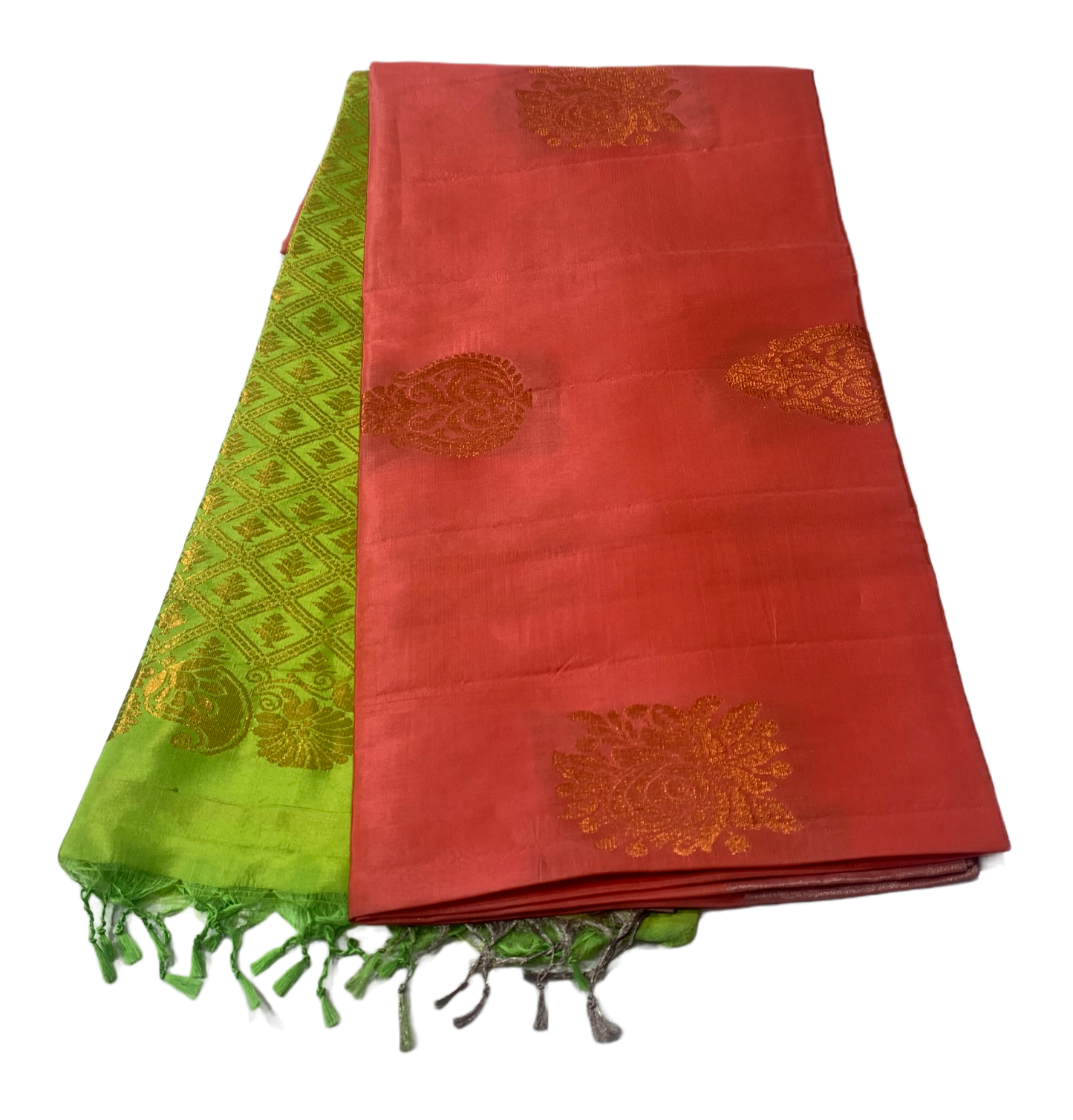 Soft Silk Saree Dark peach Colour