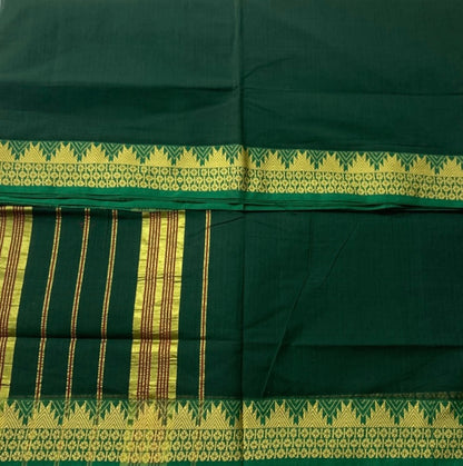 Chettinad Cotton Saree Dark Green