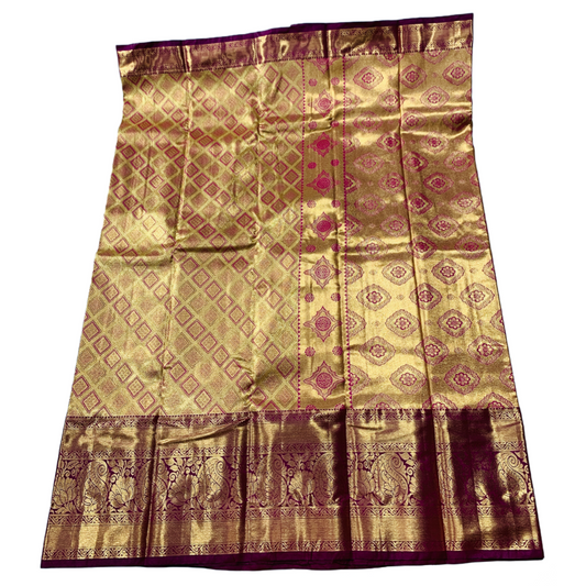 Golden shade Soft kanchi pattu with Brown and Golden Border
