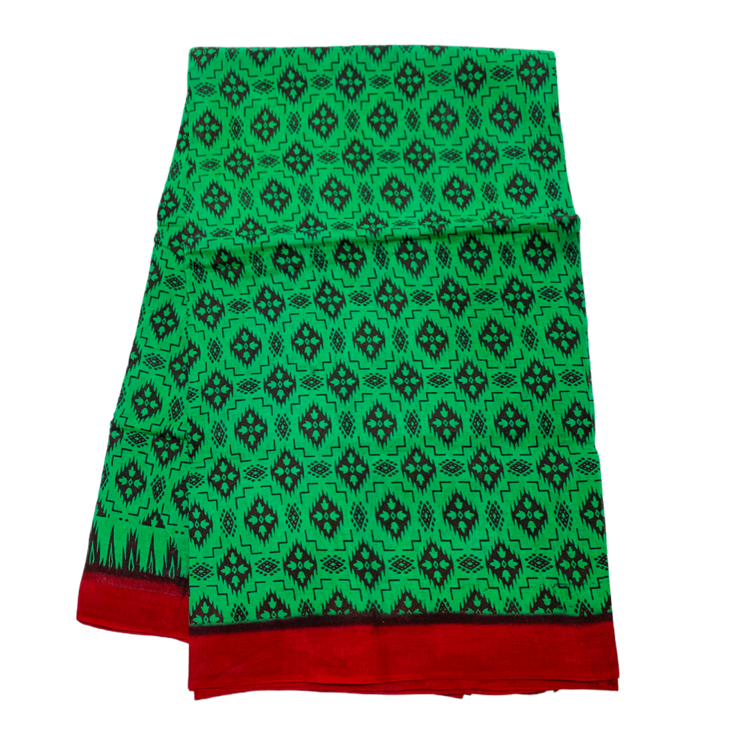 Chettinad Sungudi Cotton Green Printed Saree