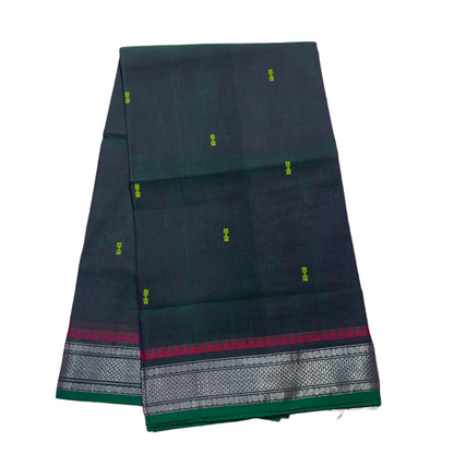 Chettinad Cotton Saree Dual Shade Of Greenish Blue