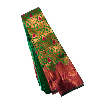 Green shade saree with Leaf Design