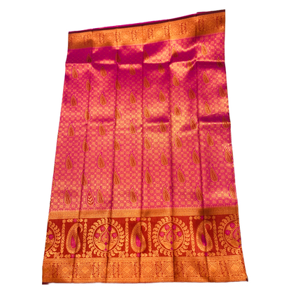 Golden Pink shade saree with Brown Border