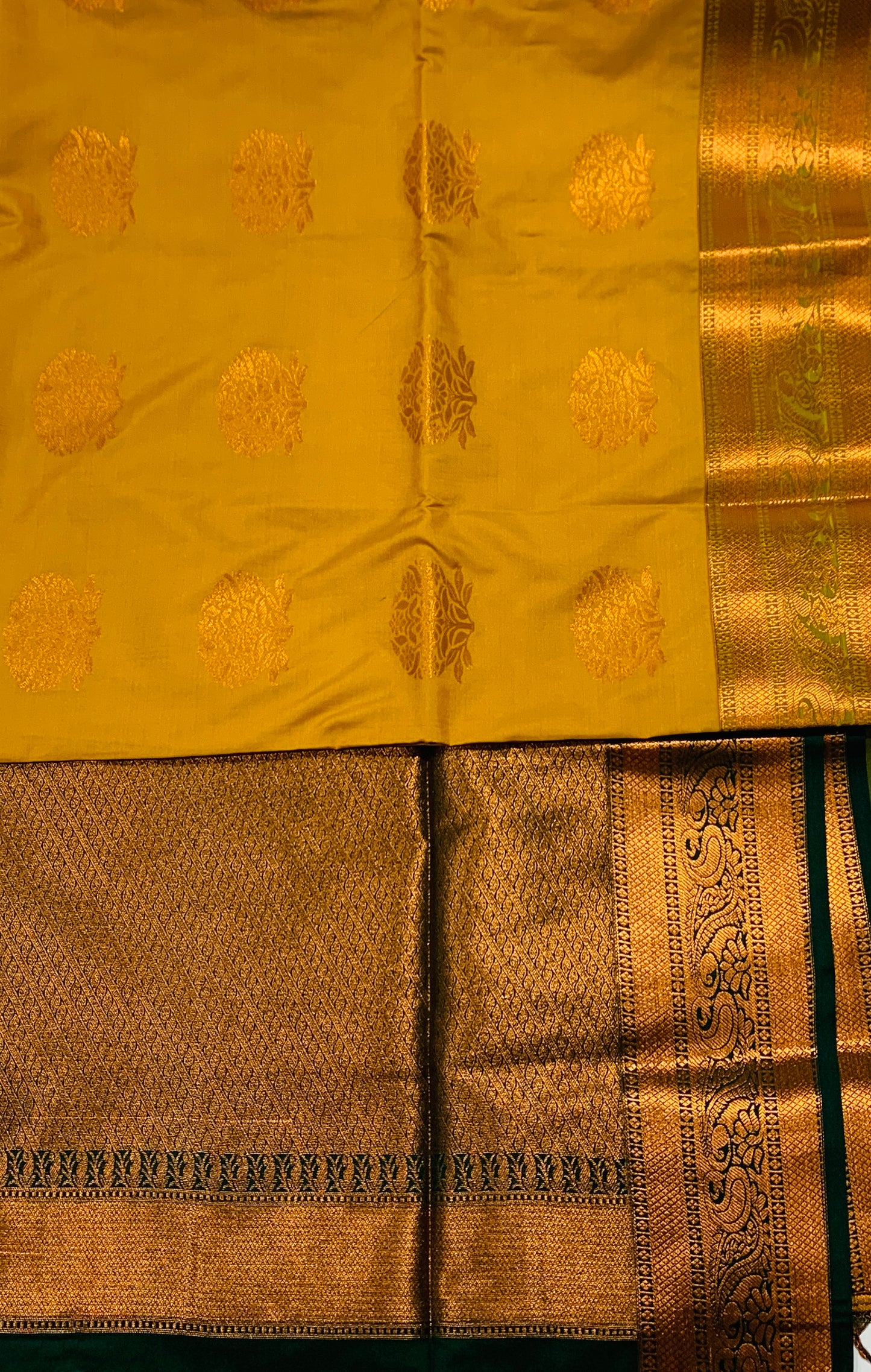 Soft Vegan Silk Saree Golden Yellow Colour