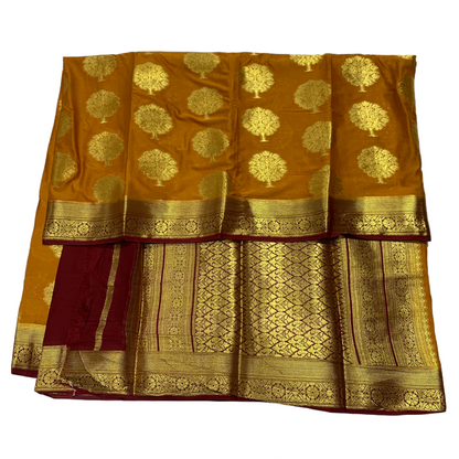 Crepe Saree Golden Yellow Colour