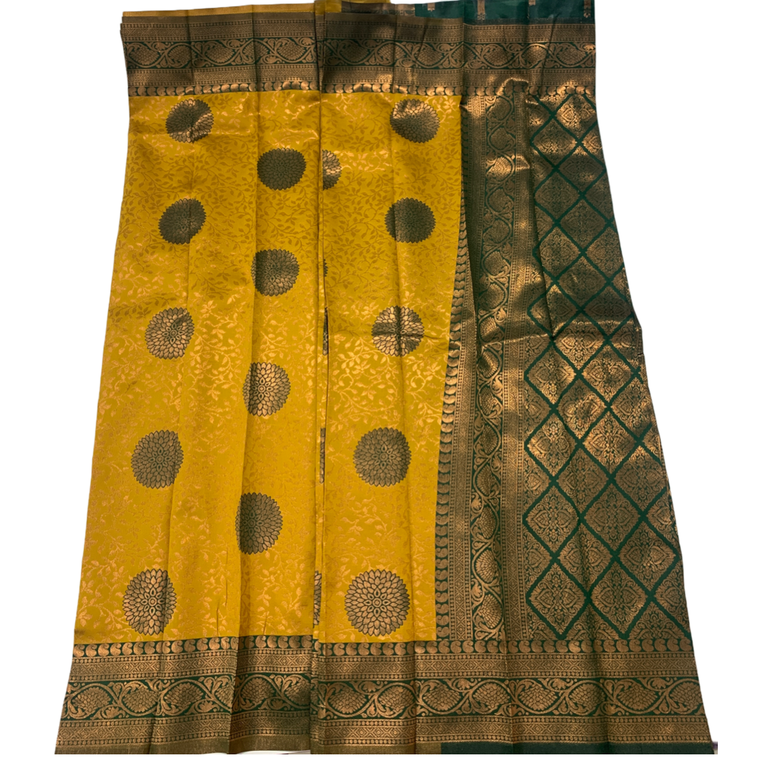 Art Silk Saree Golden Yellow Colour