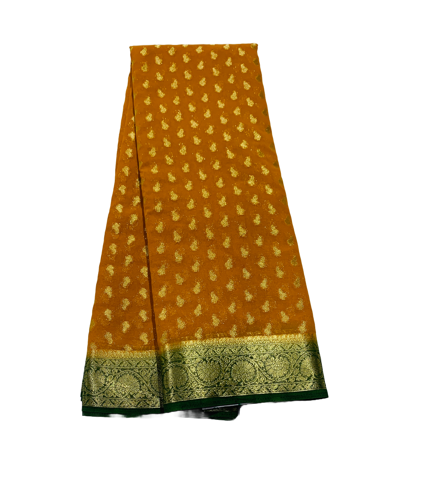 Georgette Crepe Saree Golden Yellow Colour