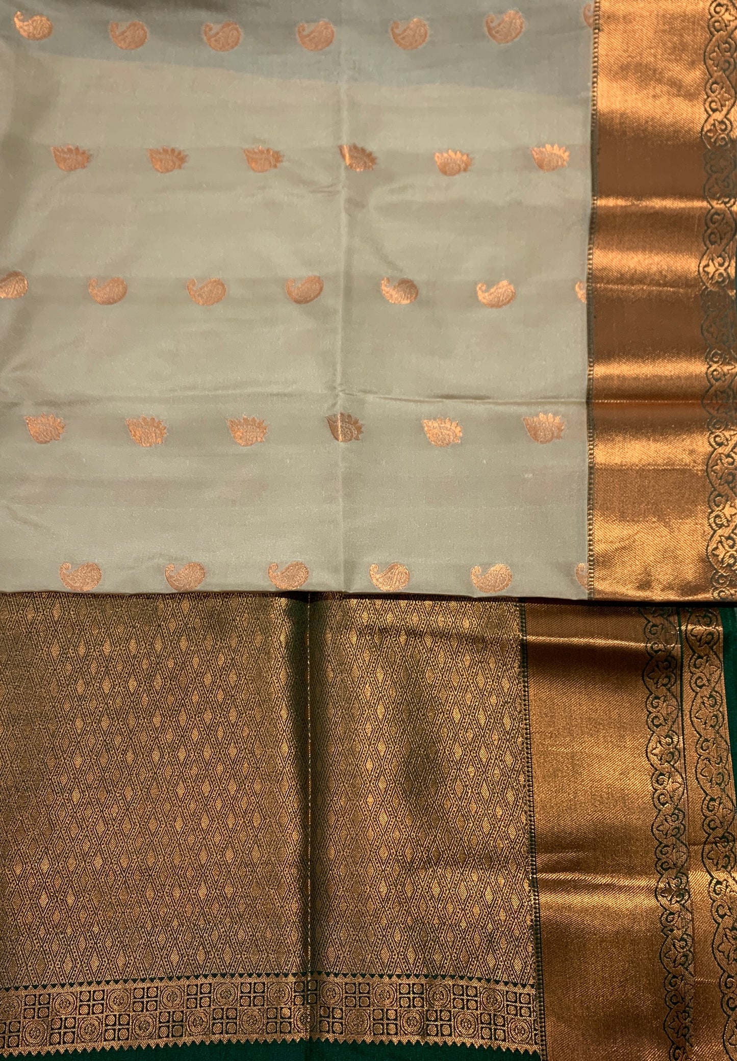 Soft Vegan Silk Saree Gray Colour