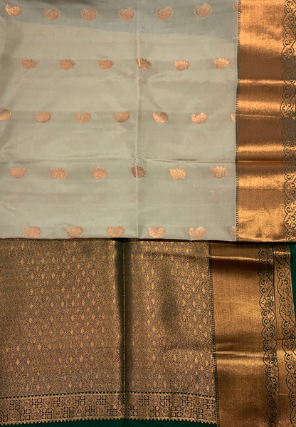 Soft Vegan Silk Saree Gray Colour