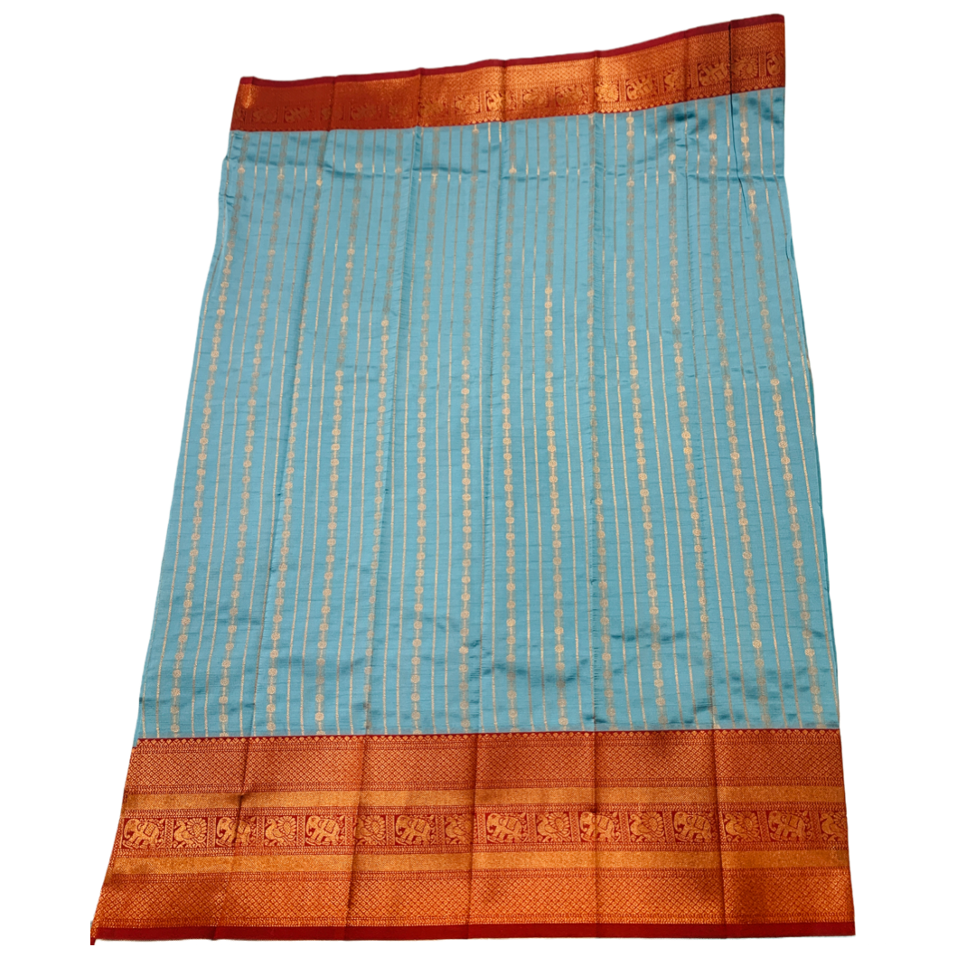 Gray shade saree with Maroon Border