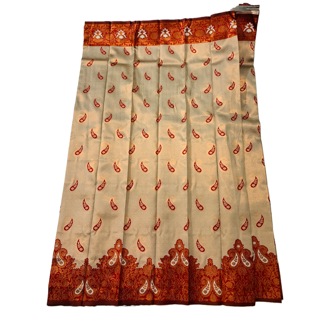 Sandal shade saree with Mango Design