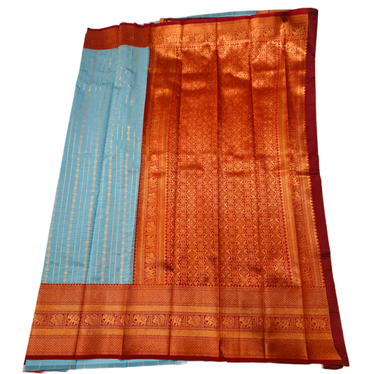 Gray shade saree with Maroon Border