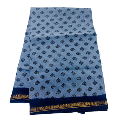 Chettinad Sungudi Cotton Gray Printed Saree