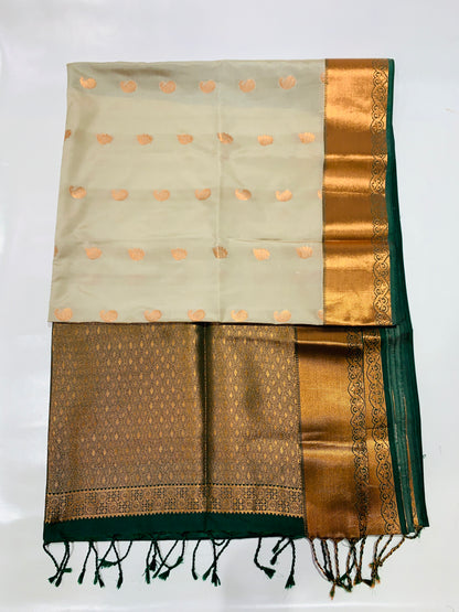 Soft Vegan Silk Saree Gray Colour