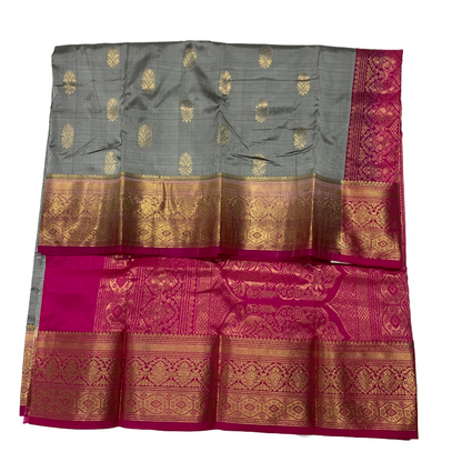 Pure Kanchipuram Silk Gray Colour