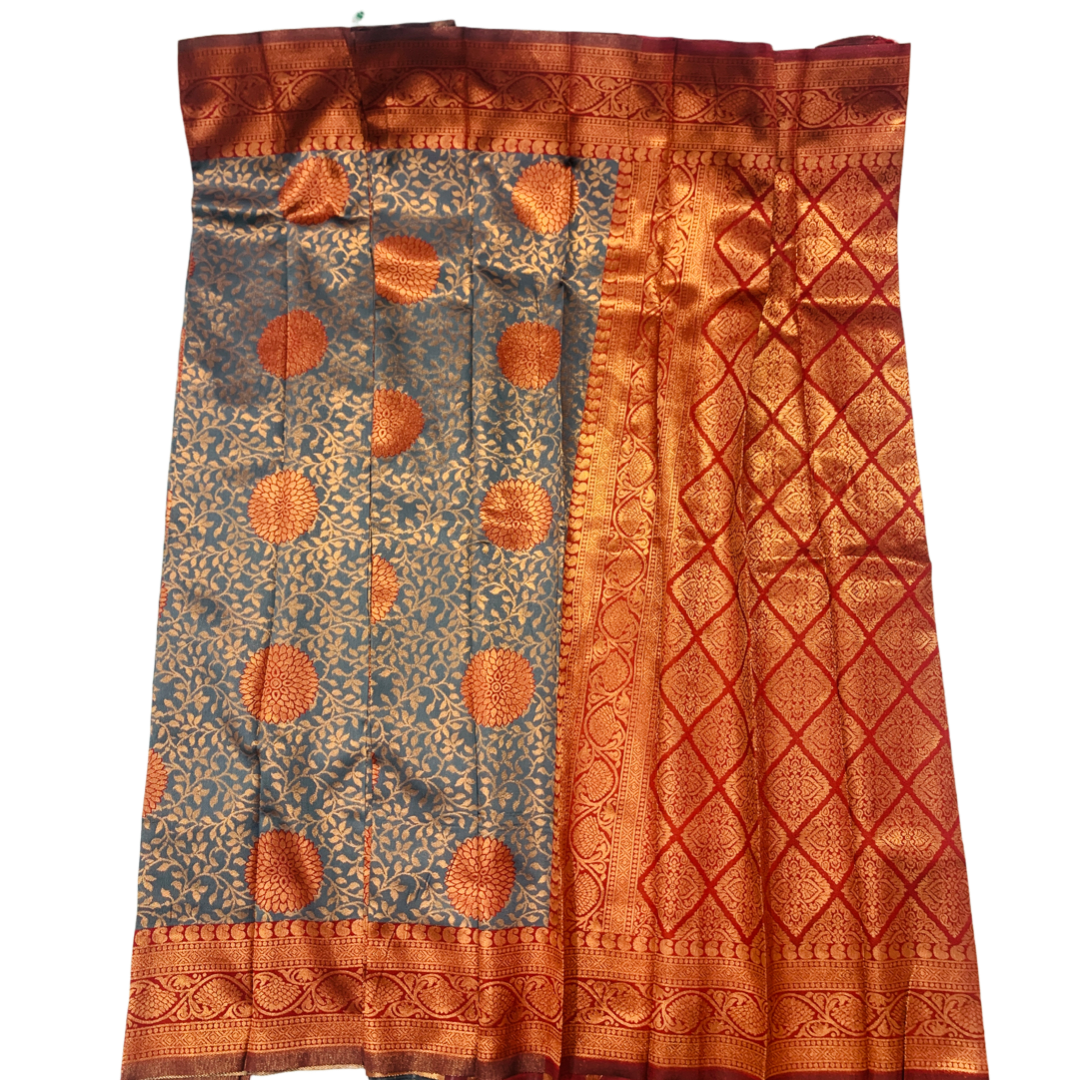 Art Silk Saree Gray Colour