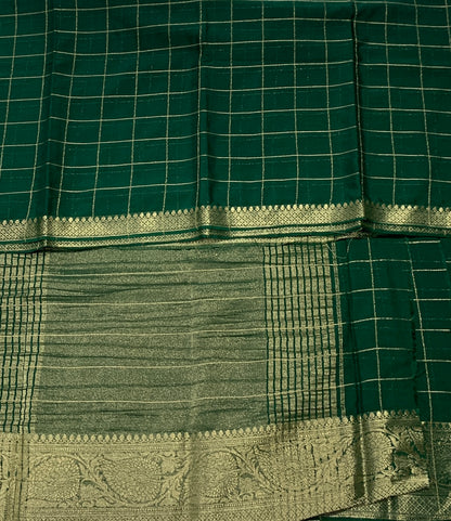 Georgette Saree Green Colour