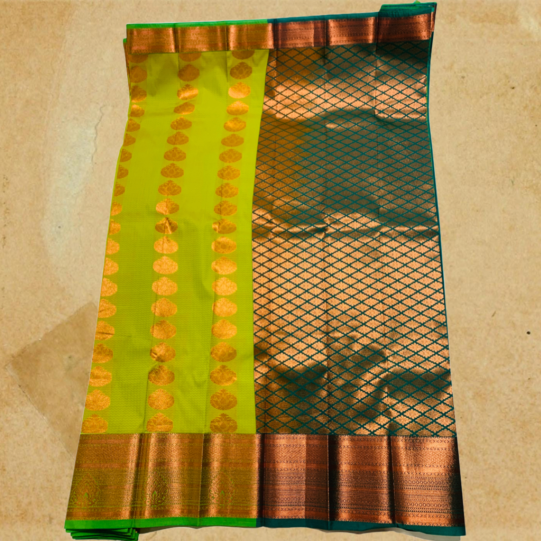 Art Silk Saree Parrot Green Colour