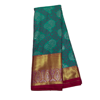 Vegan Silk Saree Rama Green Colour