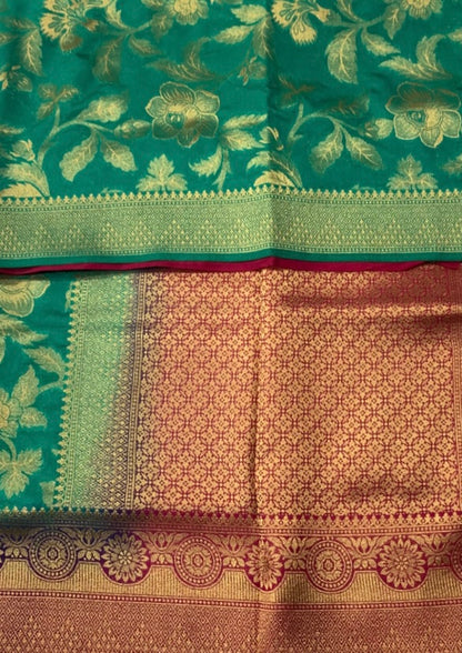 Banaras Saree Green Colour