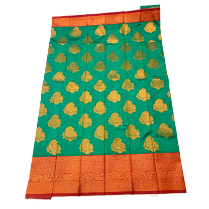 Green shade saree with Maroon Border